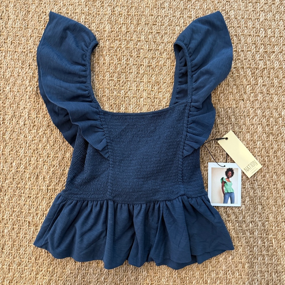 NWT Nation Ltd. Jenny Ruffle Tie-back Tank. Size XS.